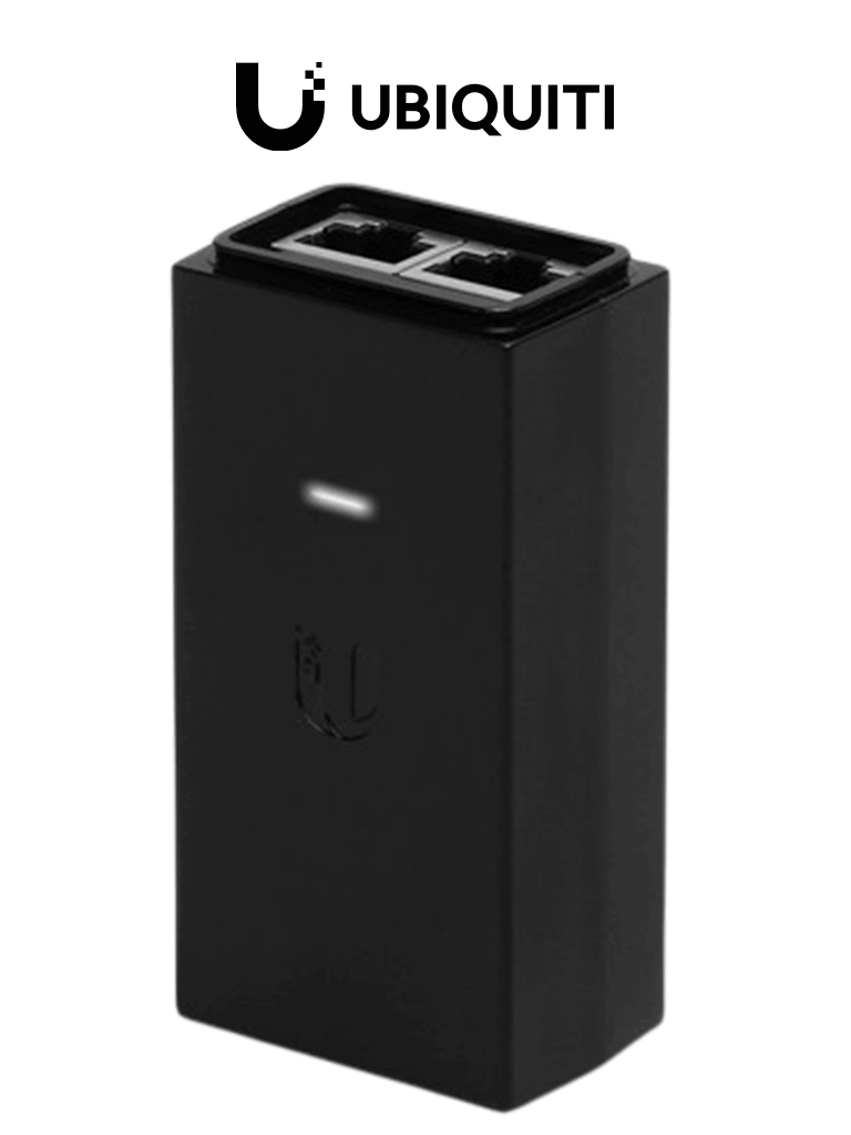 [POE-24-12WD] UBIQUITI POE-24-12W-G - Inyector PoE pasivo Gigabit para equipos Ubiquiti de 24 VDC, 0.5A y función de reinicio remoto.