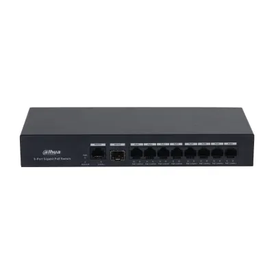 Switch PoE inteligente con 8 puertos Gigabit, 60W de potencia total y switching de 20 Gbps.
