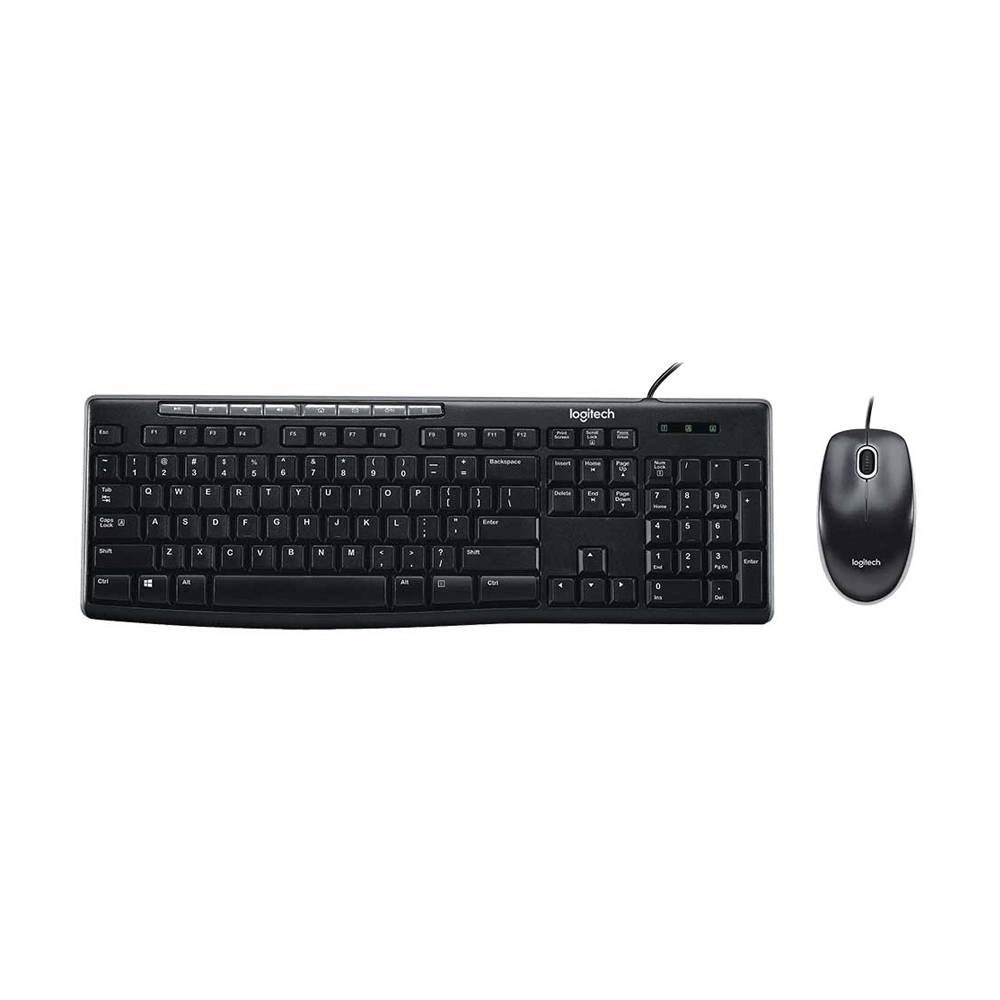 [920-002716] Combo Teclado Multimedia Y Mouse Logitech Mk200, 8 Teclas Multimedia, Usb 2.0, Negro