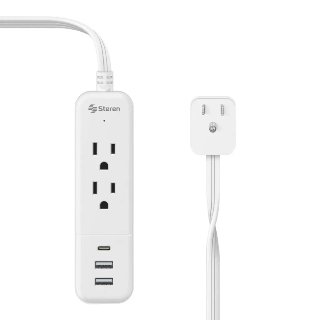 Multicontactos de 2 salidas y cargador USB C / 2 x USB